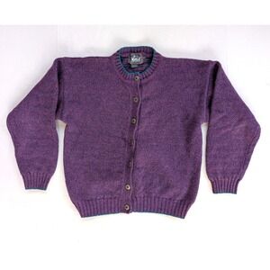Vintage Woolrich Cardigan Womens Small Button Up Purple Wool
